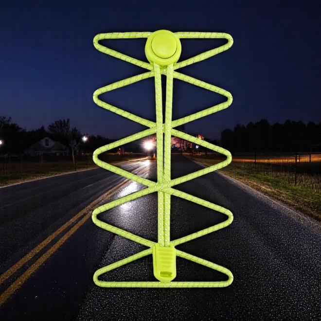 Actual product image LaceGodZ 1 Paar ReflectLite Series elastische, reflektierende Schnürsenkel (100 cm)
