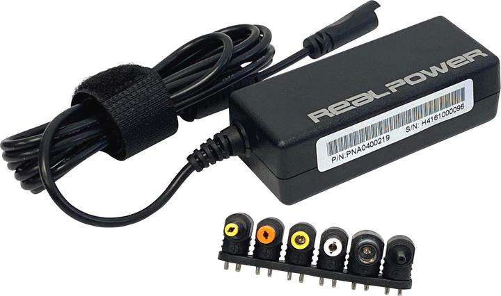 Actual product image RealPower Power supply NBB UNA-40 retail 40W DC 19V 2.1 Amp 87 Efficiency maximum compatible with all 18-20 (40 W)