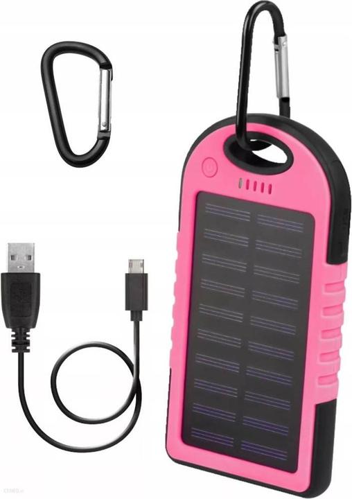 Produktbild Setty Powerbank with Solar Cell Charging 5000 mAh - Pink (5000 mAh)