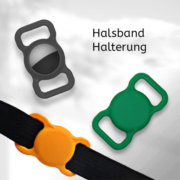 Actual product image Ueli Express Silicone Dog and Cat Collar Holder for Apple AirTag Black