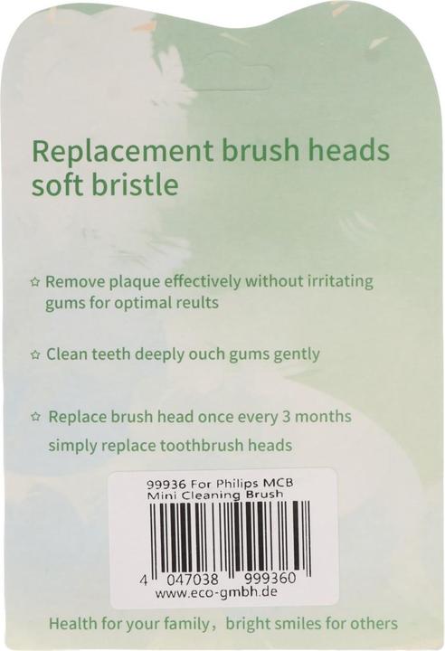 Produktbild AccuCell Zahnbürstenkopf Mini Cleaning Brush für elektrische Zahnbürsten von Philips, 4 Stück (4 x)