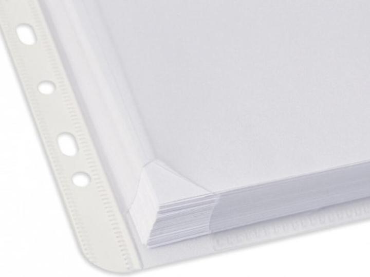 Actual product image Elba Leaflet sleeve with expansion folds, DIN A4, PP, 0.2 mm grained, transparent, open right, with (A4, 10 x)