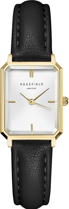 Actual product image Rosefield Octagon XS White Black Leather Gold Wristwatch (Analogue wristwatch)