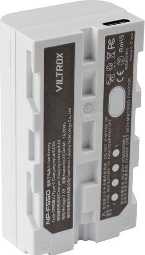 Actual product image Viltrox NP F550 Battery 2200mah with USB C Charging Port (Rechargeable battery)