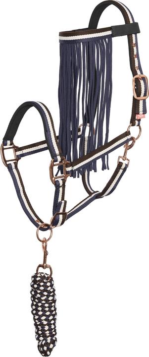 Actual product image Imperial Riding Nylon halter and lead rope set for horse with fly browband