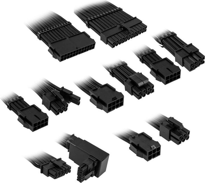 Produktbild Kolink Core Pro Braided Cable Extension Kit 12V-2x6 Typ 2 - Jet Black (0.99 m)