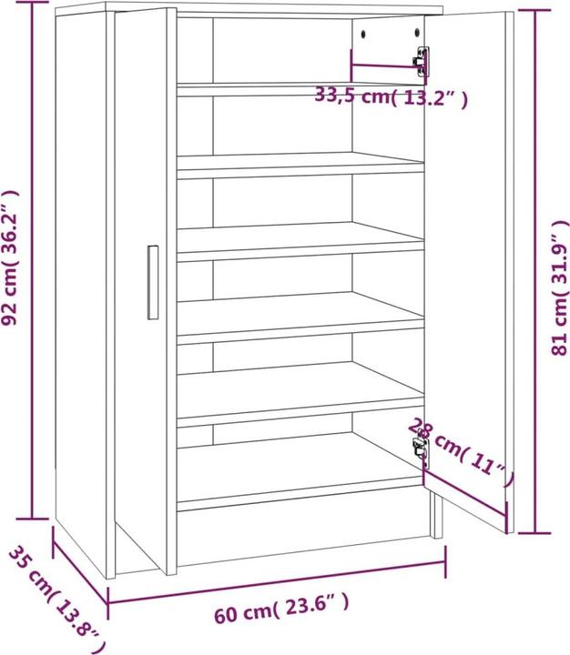 Actual product image VidaXL Jakob (60 x 35 x 92 cm)