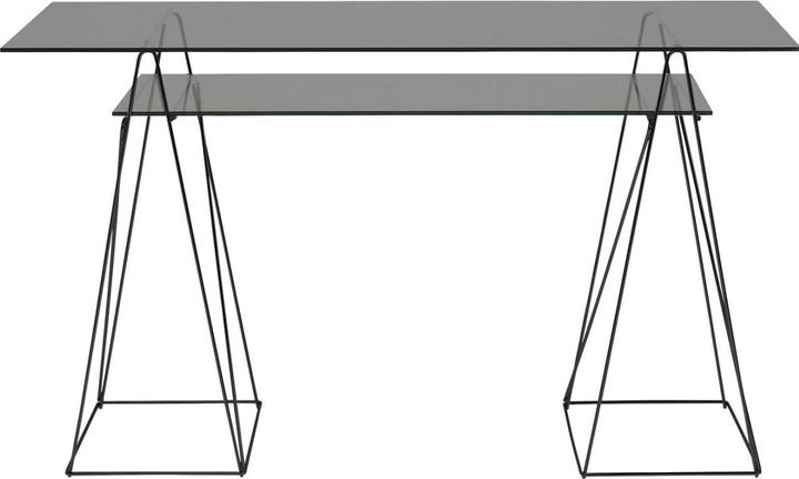 Actual product image Kare Design Table Polar Black 8mm tempered glass 135x65cm