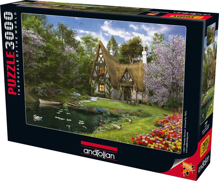Productafbeelding Anatolian 4900 puzzel 3000 stuks. Het huis aan het meer in de lente (3000 onderdelen)