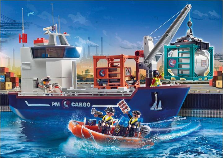 Image du produit Playmobil Grand porte-conteneurs avec bateau douanier (70769, Playmobil City Action)