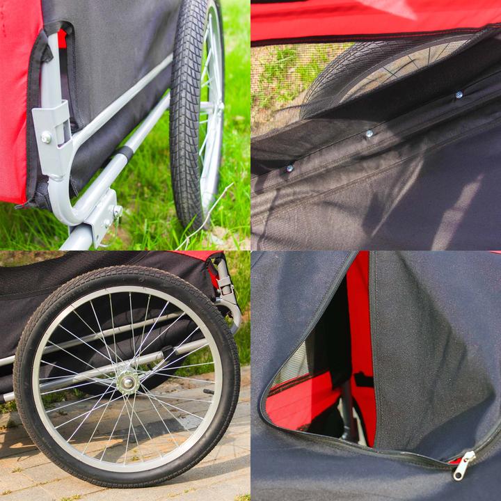 Actual product image Wiltec Dog bicycle trailer dog trailer bicycle dog transporter red-black