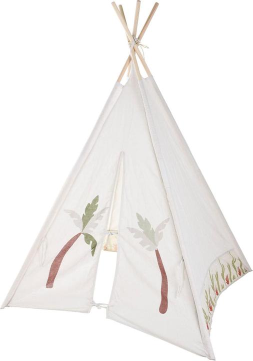Actual product image Tipi tent white with plant print, 160 cm