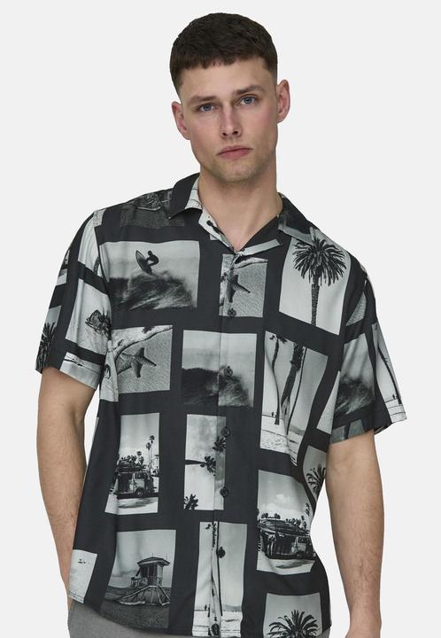 Produktbild Only & Sons Onsnano Reg Cotton Viscose Ss Aop Shirt (XS)