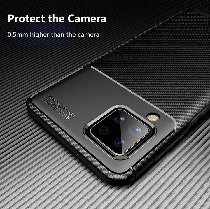 Actual product image Screenguard Samsung Galaxy A12 Cover Carbon Design TPU Case (Samsung Galaxy A12)