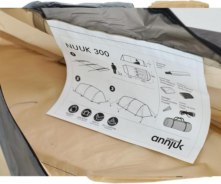 Actual product image Annjuk Nuuk 300 (Tunnel tent, 3.25 kg, 3 persons)