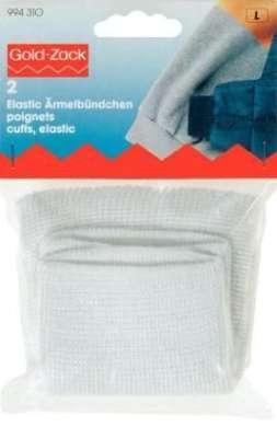 Actual product image Prym Elastic sleeve cuffs, white 9 cm, card 2 pcs.