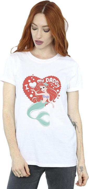 Actual product image Disney Womens/Ladies The Little Mermaid Love Daddy Cotton Boyfriend T-Shirt (L)