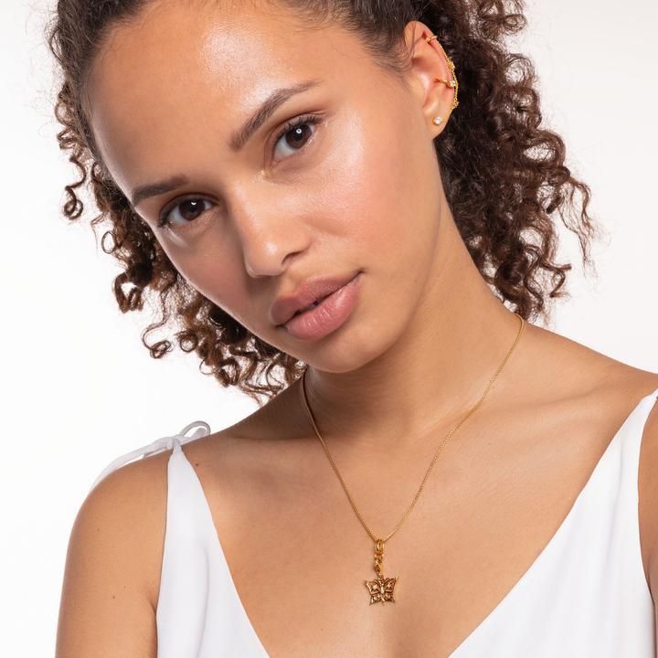 Produktbild Thomas Sabo Charm-Anhänger Schmetterling Stern & Mond Gold (925er Silber)