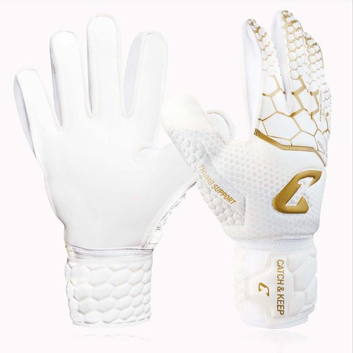 Catch & Keep Fussballhandschuhe Kralle Junior Pro 3.0 Gr. 4 Golden Torwart Keeper Goalie Handschuhe (4)