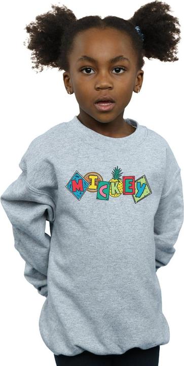 Actual product image Disney Girls Mickey Mouse Fruit Blocks Sweatshirt (116)
