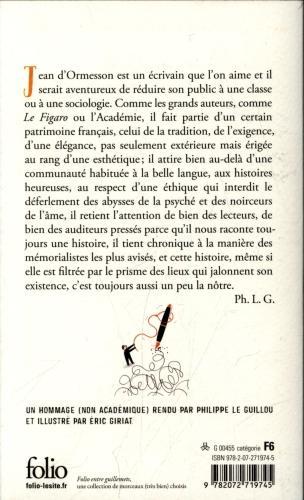 Immagine prodotto Les plus belles citations de Jean d'Ormesson (Francese, Jean d'Ormesson, 2019)
