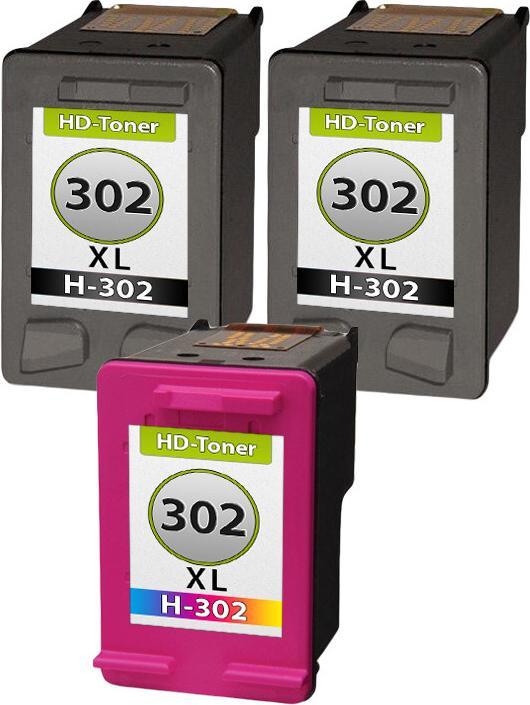 Actual product image Druckfuxx 3x TINTE PATRONEN für HP 302 XL Envy 4520 4521 4522 4524 4525 4526 452