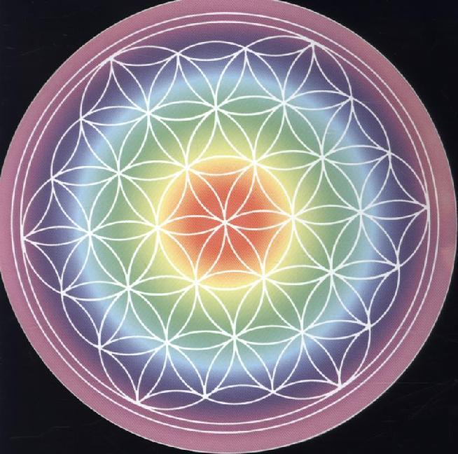 Actual product image Saraswati Sticker 14cm "Flower of life" colourful