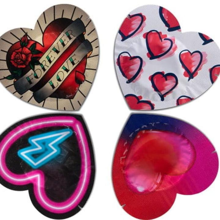 Actual product image Pasante Hearts" 144 romantic condoms for lovers, in heart foils (144 pcs.)
