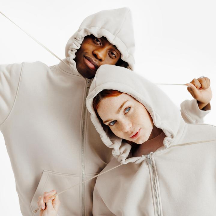 Image du produit Decathlon Sweat zippé mixte, Elementals, beige (XL)
