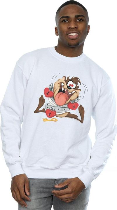 Actual product image Looney Tunes Mens Taz Valentine's Day Madly In Love Sweatshirt (S)