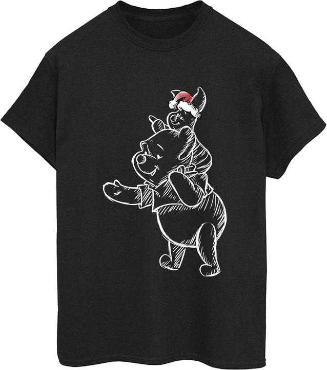 Actual product image Disney Womens/Ladies Winnie The Pooh Piglet Christmas Cotton Boyfriend T-Shirt (XL)