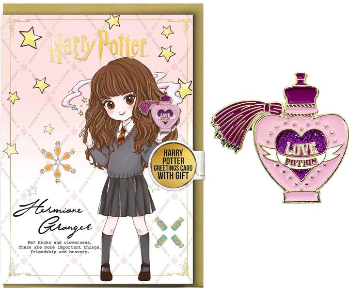Actual product image Love Potion Hermione Granger Birthday Card & Badge (1 pcs.)