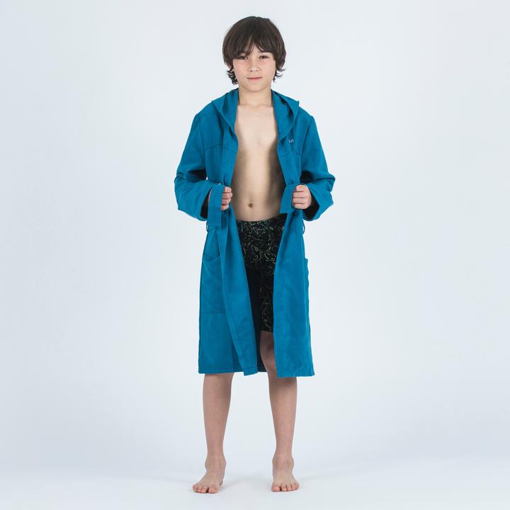Actual product image Nabaiji Children's bathrobe microfibre compact - dark blue (140)
