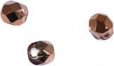 Rayher Glass cut pearl, 6mm ø, copper, 50 pieces