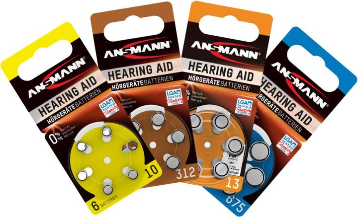 Actual product image Ansmann 1x6 Zinc-Air 10 (PR 70) hearing aid batteries (6 pcs., PR70, 90 mAh)