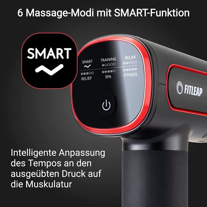 Produktbild Fitleap Massagepistole, Massage Gun Pro mit 6 Köpfen und 6 Modi, USB-C Ladeanschluss