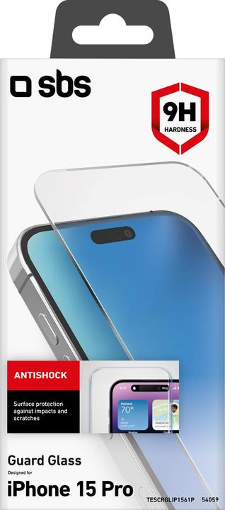 Image du produit SBS Verre de garde (1 pièce(s), Apple iPhone 15 Pro)