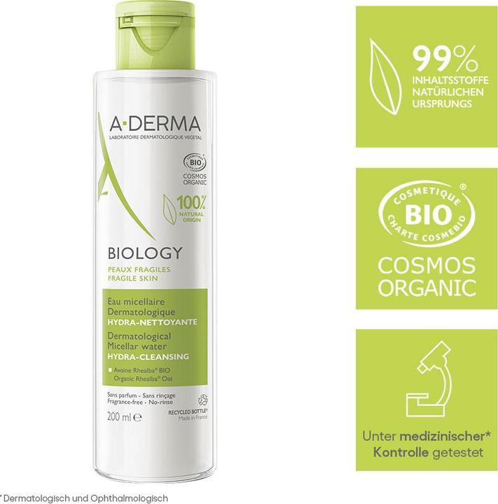 Immagine prodotto A-Derma Lozione detergente micellare BIOLOGY Lot (Lozione detergente, 200 ml)