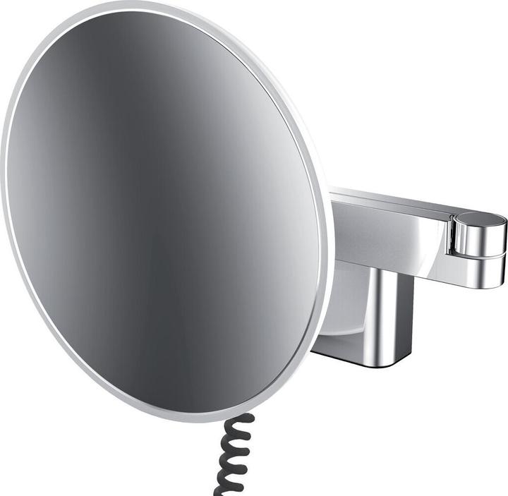 Actual product image Emco LED shaving/cosmetic mirror EVO round, wall model, 2-arm 5-fold chrome