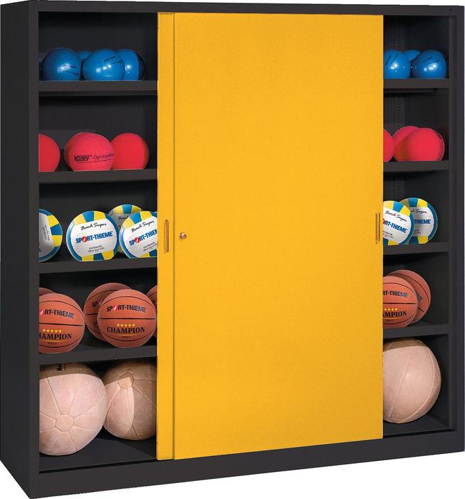 C+P Ballschrank (HxBxT: 195x160x50 cm, mit Vollblech-Schiebetüren, Typ 4)