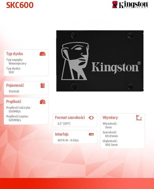 Actual product image Kingston KC600 (1024 GB, 2.5")