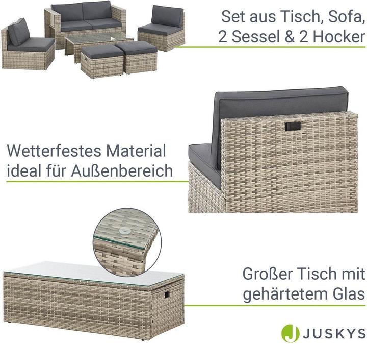 Produktbild Juskys Polyrattan Lounge Salou