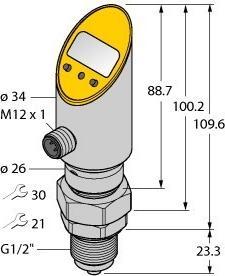 Produktbild Turck Drucksensor verdrehbar mit 2Transistorschaltausgängen pnp/npn ATEX