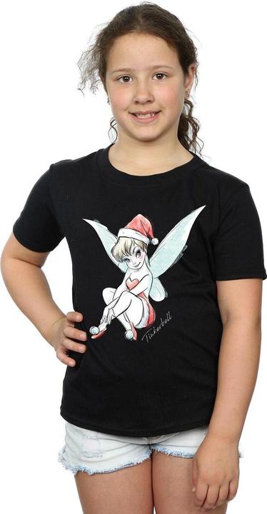 Actual product image Disney Girls Tinkerbell Christmas Fairy Cotton T-Shirt (152, 158)