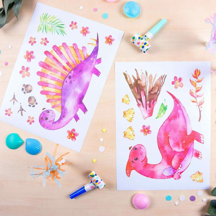 Immagine prodotto Papierdrachen Tatuaggi da parete - Dinosauri - Set 5 (2 x 22 x 32 cm)