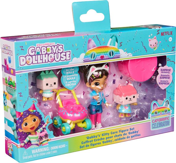 Actual product image Gabby's Dollhouse Gabby’s Dollhouse, Kitty Care Figure Set with Gabby, Baby Box, Baby Benny Box, Surprise Toys & Dollh