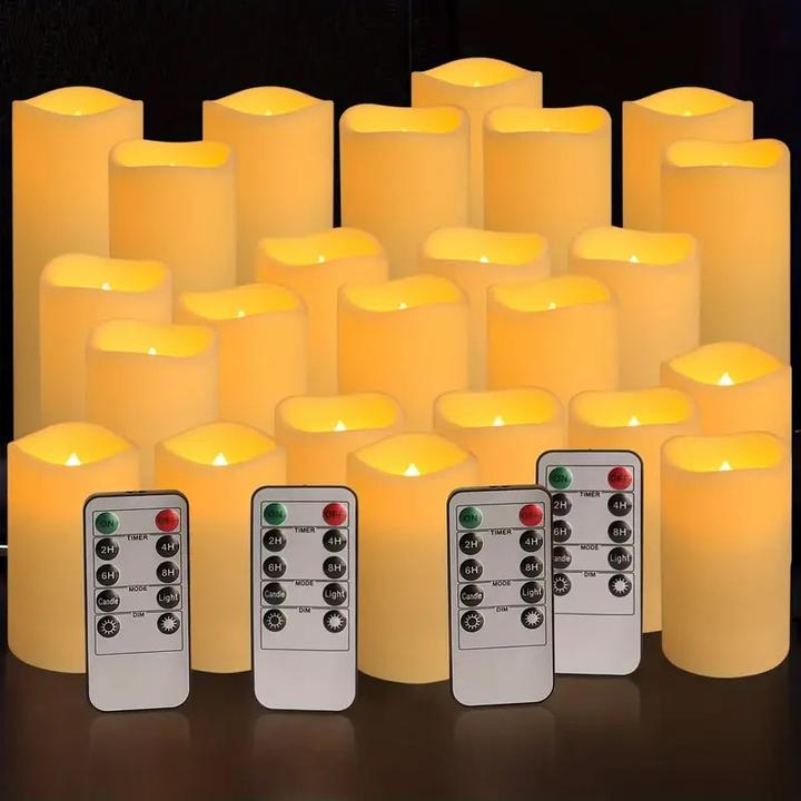 Immagine prodotto Cbx 24 Stück Flammenlose LED Kerzen mit Fernbedienung und Timer Funktion (24 x)