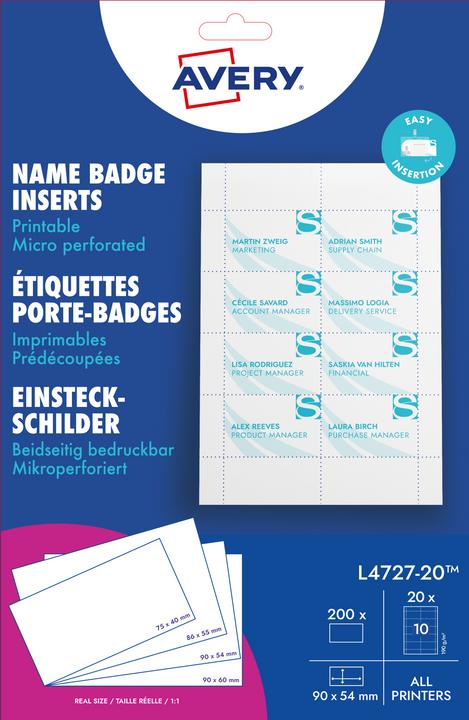 Produktbild Avery Einsteck-Namensschilder