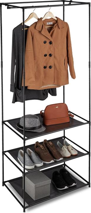 Actual product image Relaxdays Clothes Stand Shelves, Open & Foldable