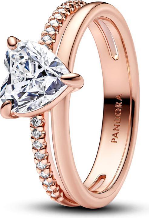 Produktbild Pandora Doppelband Herz Ring (48)